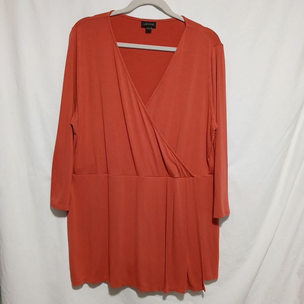 J. Jill Wear‎ Ever Collection Tunic Top Blouse 3/4 Sleeve V-Neck Size L